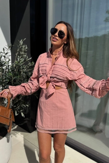 Sheila - Women's  pink 'Elisse' set with skirt