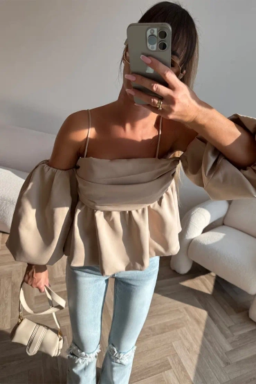 Sheila Select - Women's Beige Blouse 'Kasi'