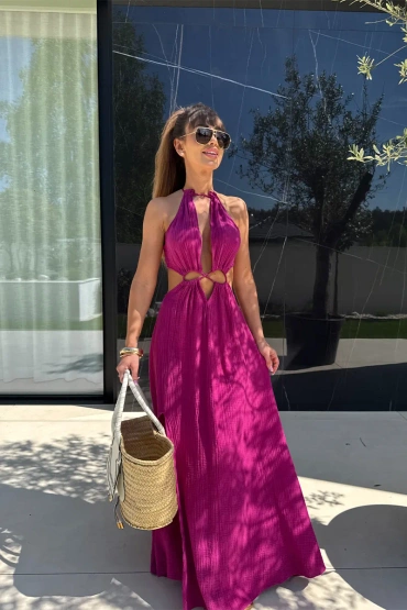 Sheila Select - Damska Sukienka różowa długa 'Antona Pink'