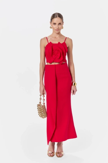 Sheila - Women's Set Red Top with Skirt 'Jacqueline'