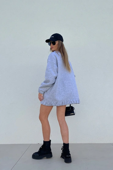 Sheila - Women's gray straight oversize 'Felicia' sweatshirt