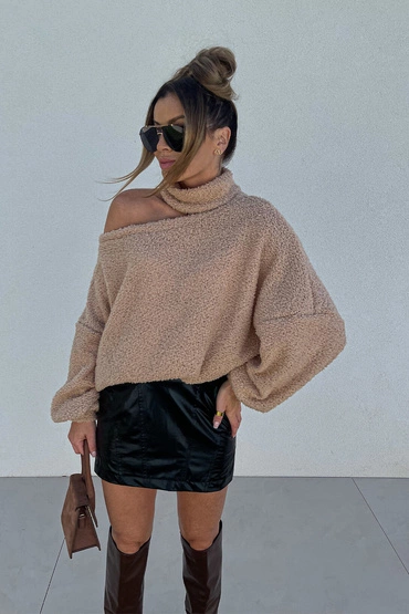 Sheila - Women's black mini latex skirt 'Tessa'