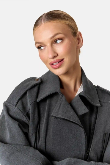 Sheila - Women's gray faded denim jacket 'Catalina'