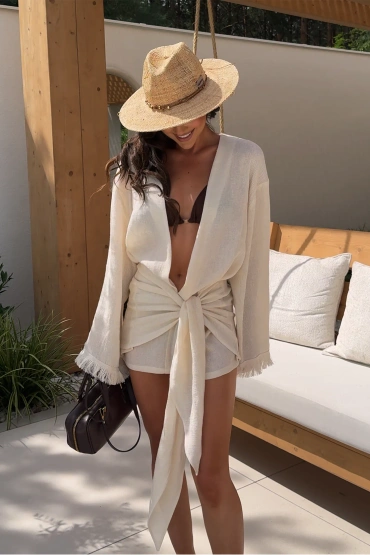 Sheila - Damska Sukienka z frędzlami z wiązaniem boho 'Colette'