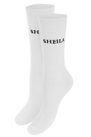Sheila - Damskie Skarpety unisex biało/czarne z logo