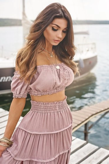 Sheila - Damski Top Pudrowo-różowy 'Espana'