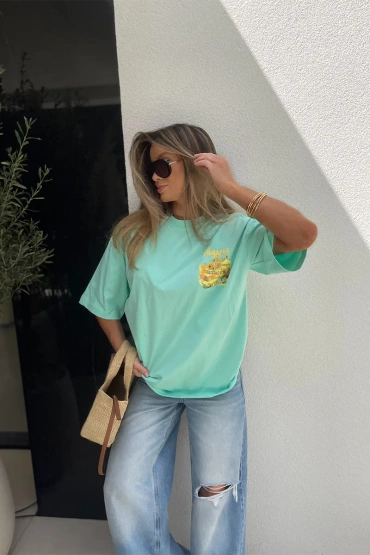 Sheila Select - Damski T-shirt zielony 'Algeria Green'