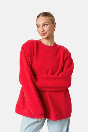 Sheila - Women's Red Hoodie with Removable 'Savatore' Pads