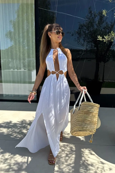 Sheila Select - Women's long white dress 'Antona White'