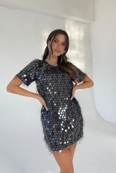Sheila Select - Women's black sequin mini dress 'Michelle'