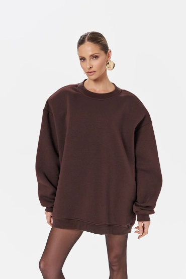 Sheila - Women's Brown Sweatshirt with Removable 'Savatore' Pads
