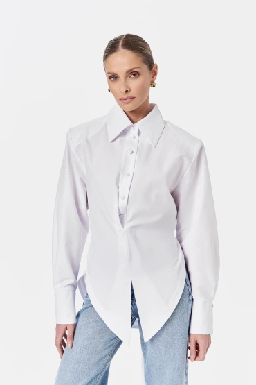 Sheila - Women's White Cotton Shirt 'Hartley White'
