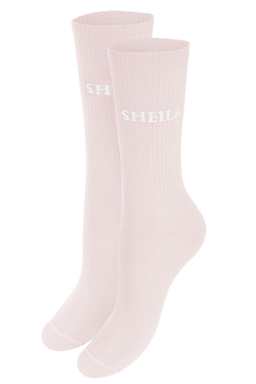 Sheila - Women's unisex socks pink/white with logo