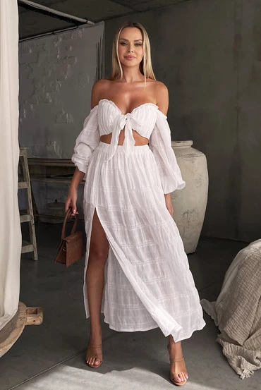 Sheila - Women's boho maxi set with a slit maxi 'Graciela'