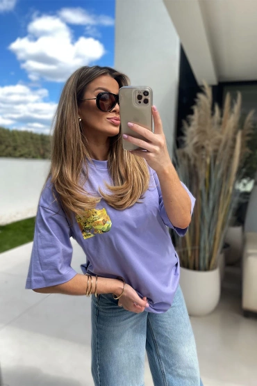 Sheila Select - Damski T-shirt fioletowy 'Algeria Blue'