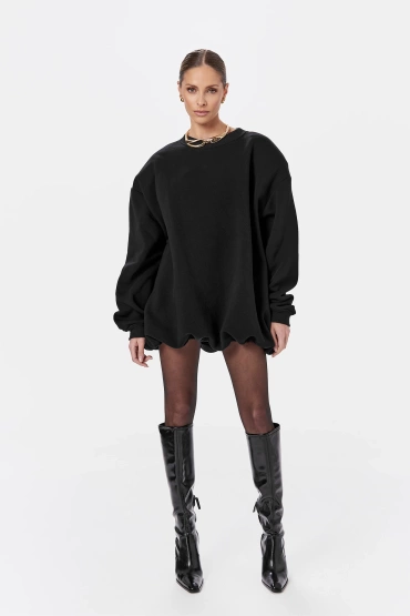 Sheila - Women's Black Sweatshirt with Removable Pads 'Roanne'