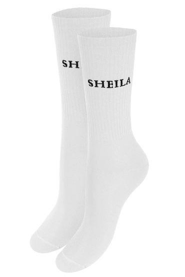Sheila - Damskie Skarpety unisex biało/czarne z logo