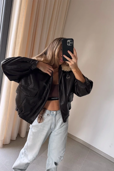 Sheila Select - Damska Kurtka brązowa z kożuchem 'Caro Brown'