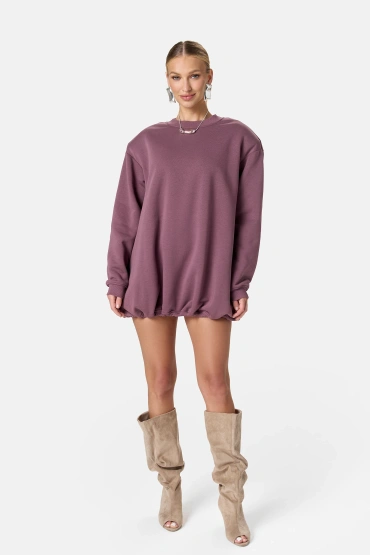 Sheila – Women’s Purple Sweatshirt with Detachable Shoulder Pads “Plum Kiss”