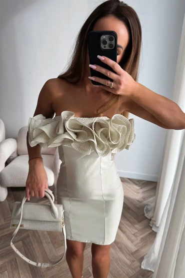 Sheila Select - Damska Sukienka beżowa mini 'Gabriella Beige'