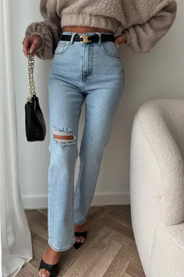 Sheila Select - Women's Blue Ripped Jeans 'Bell Jeans'