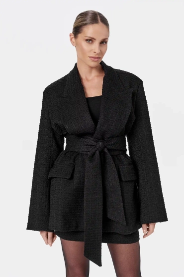 Sheila - Damska Marynarka czarna boucle 'Pure Poise Black'