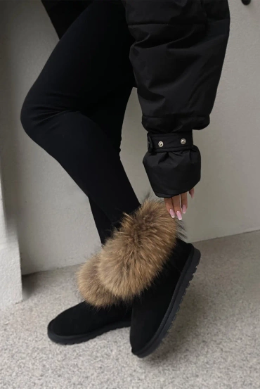 Sheila Select - Ocieplane botki zimowe damskie czarne 'Nestor Black'