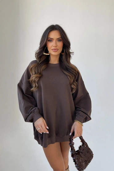 Sheila - Women's Brown Blouse with Sheila embroidery "Brownie chic"