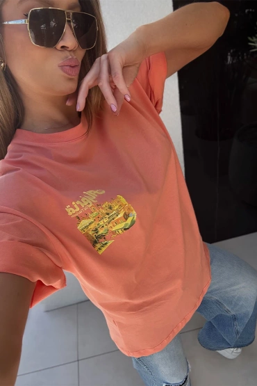 Sheila Select - Damski T-shirt pomarańczowy 'Algeria Orange'