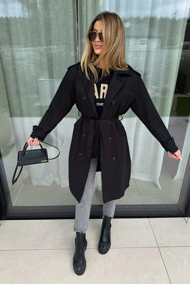 Sheila Select-Czarny Płaszcz 'Bonnie'